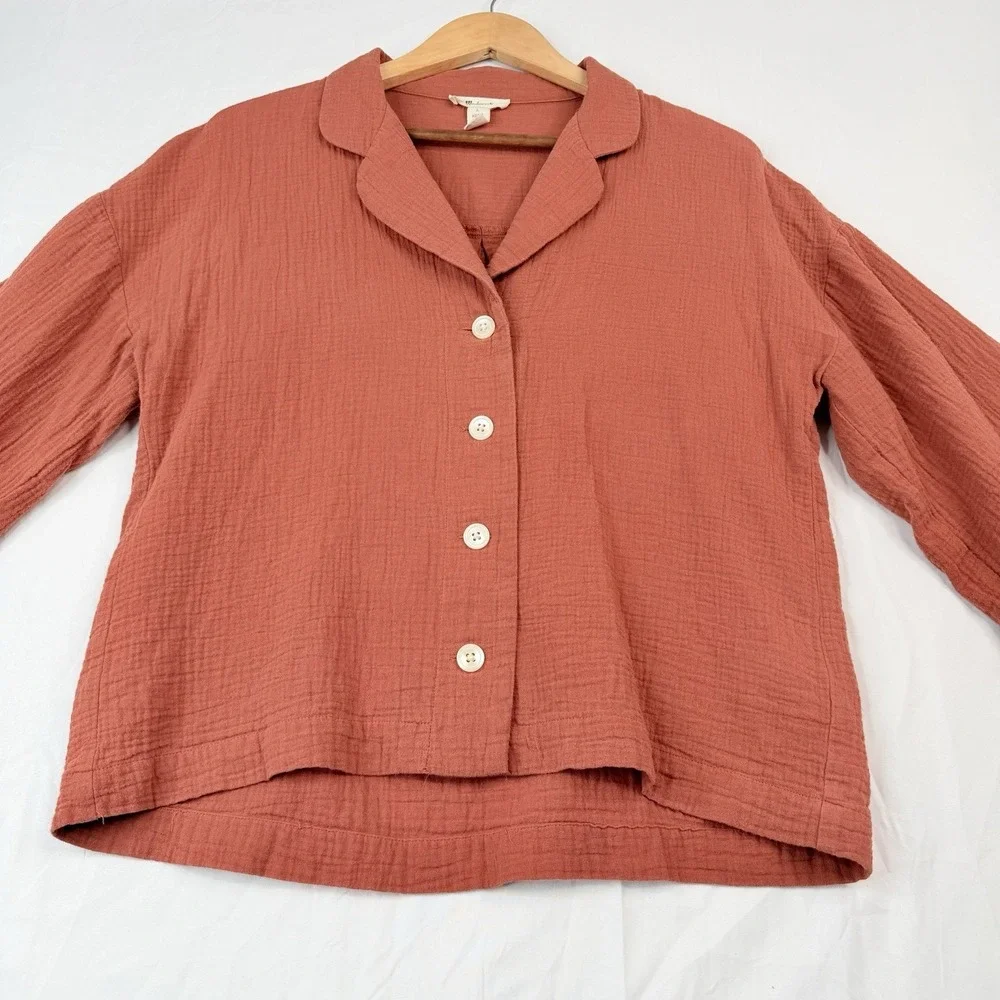 Madewell Women's Double Cotton Gauze‎ Oversized Pajama Shirt SZ-Large) cinnamon